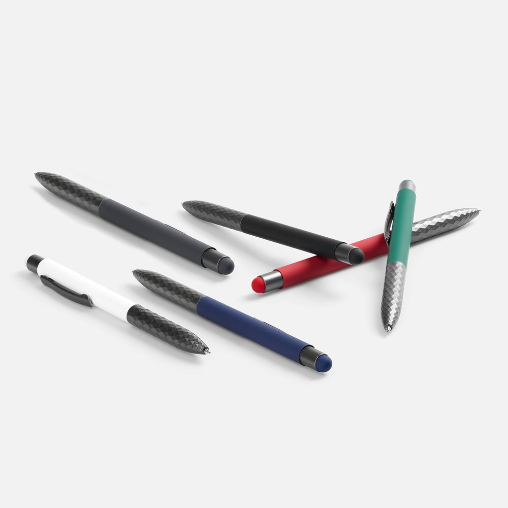 Ручка шариковая Digit Soft Touch со стилусом, серая