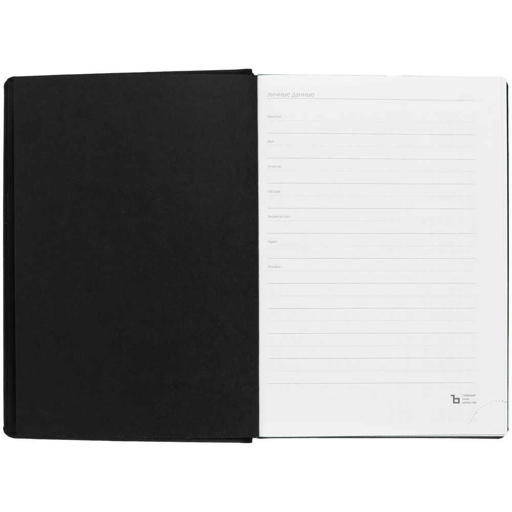 Ежедневник Mobile на заказ, недатированный, черно-зеленый