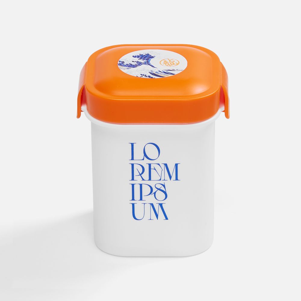 Ланчбокс для снеков Lunch Crunch, белый с оранжевым