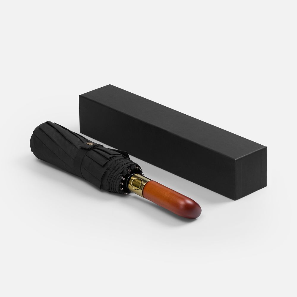 Зонт складной Cloudburst в подарочной упаковке, черный