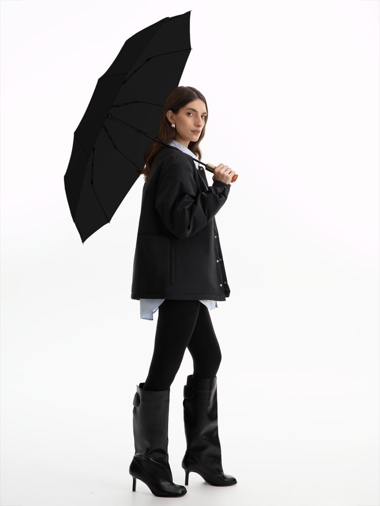 Зонт складной Cloudburst в подарочной упаковке, черный