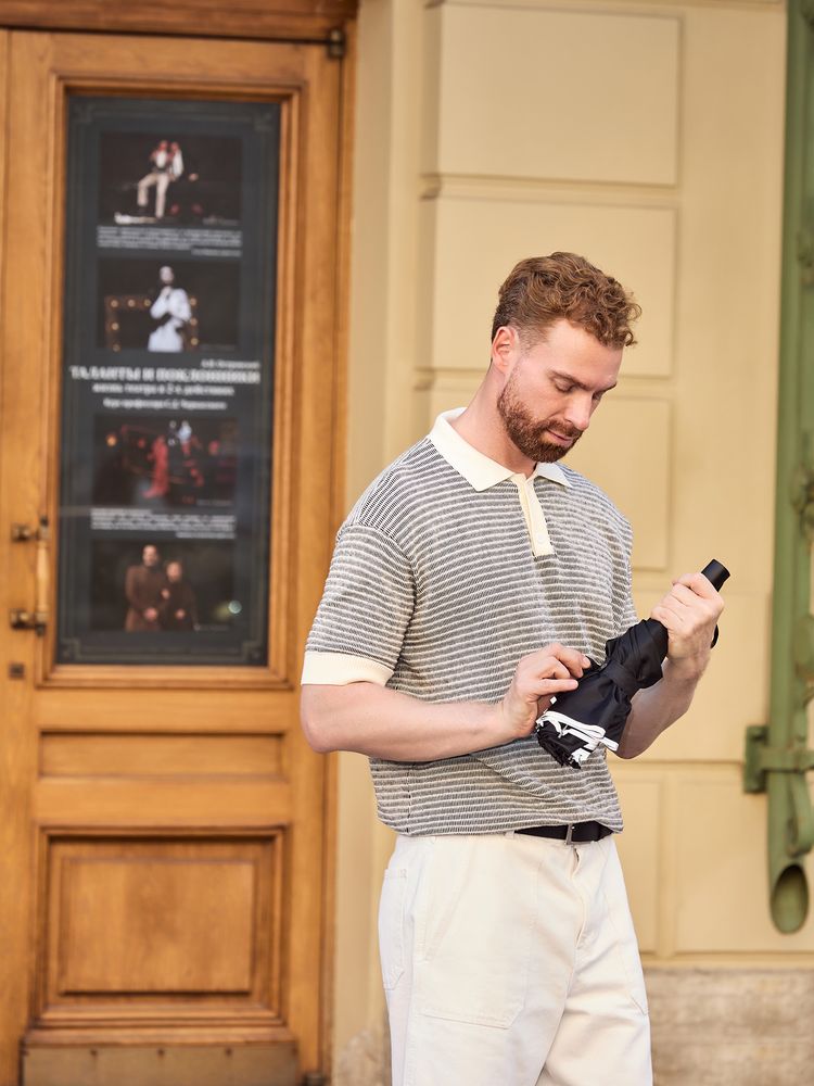 Складной зонт наоборот Savelight со светоотражающим кантом