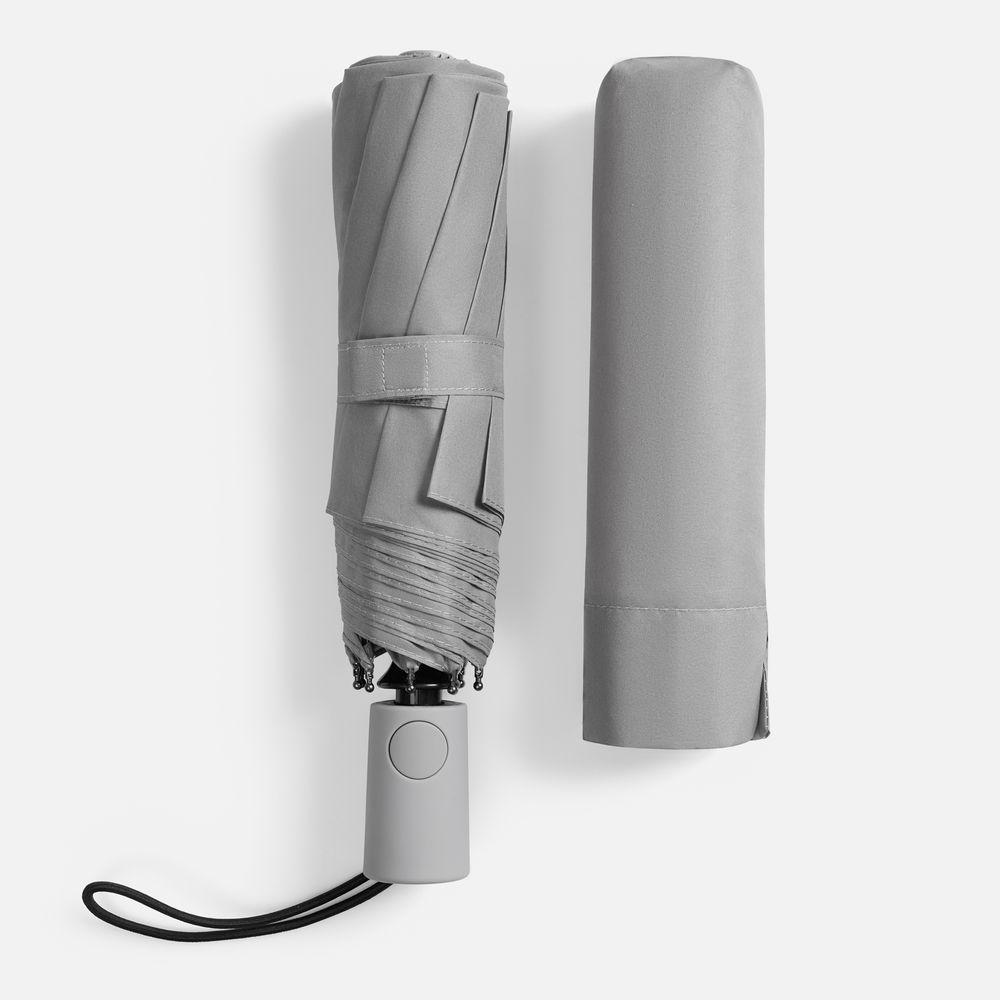 Зонт складной Hard Work с проявляющимся рисунком, серый