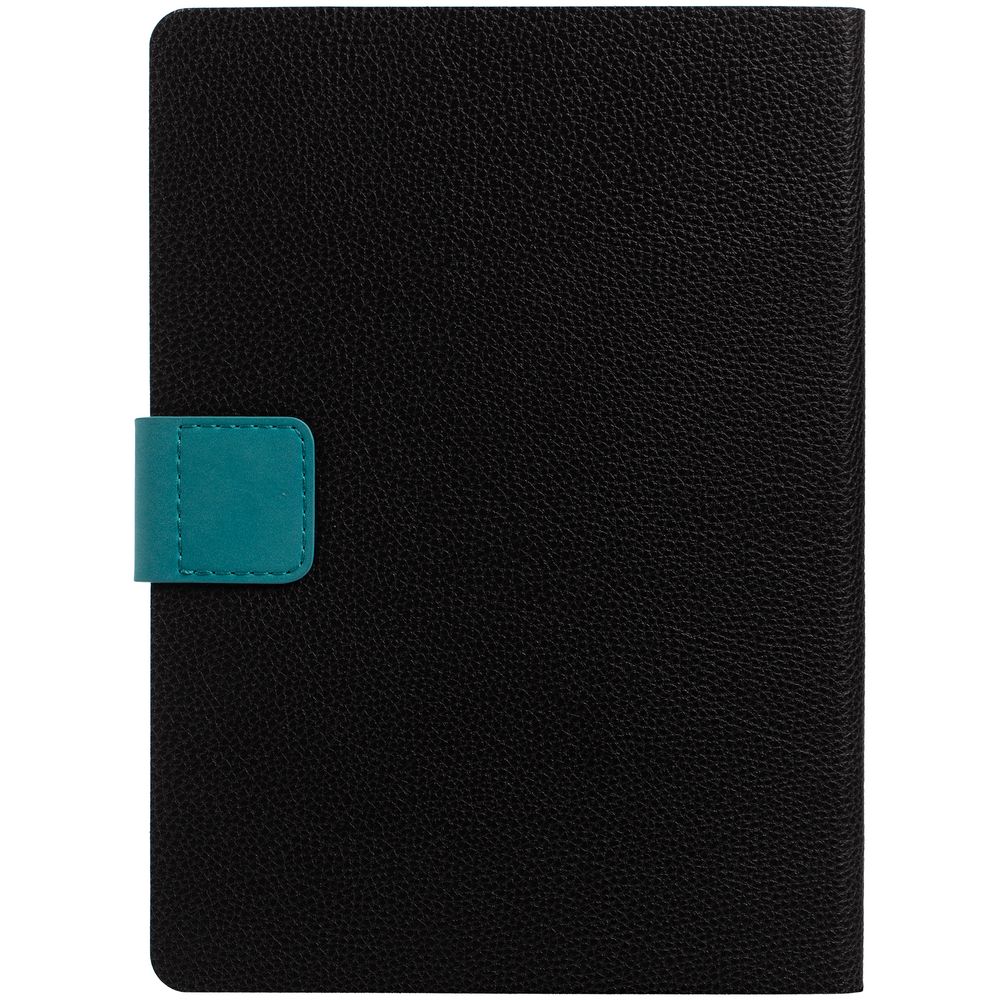 Ежедневник Boom, недатированный, черный с бирюзовым