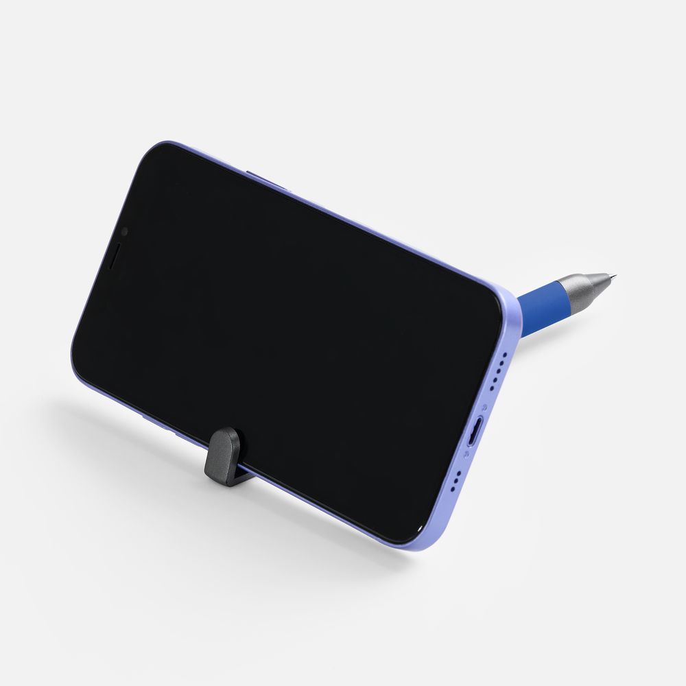 Ручка шариковая Standic с подставкой для телефона, синяя