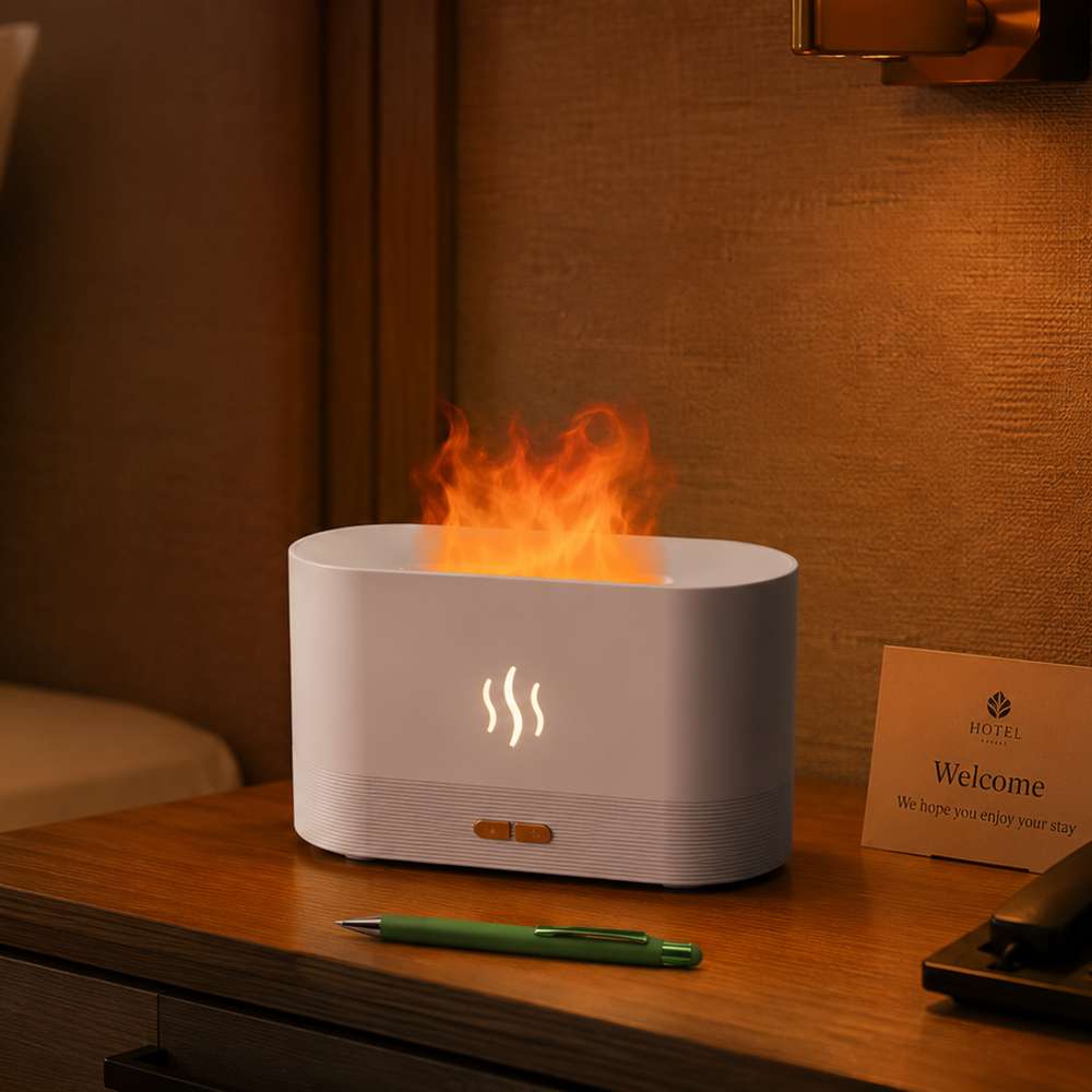 Светодиодный USB увлажнитель-ароматизатор Flame RGB, белый