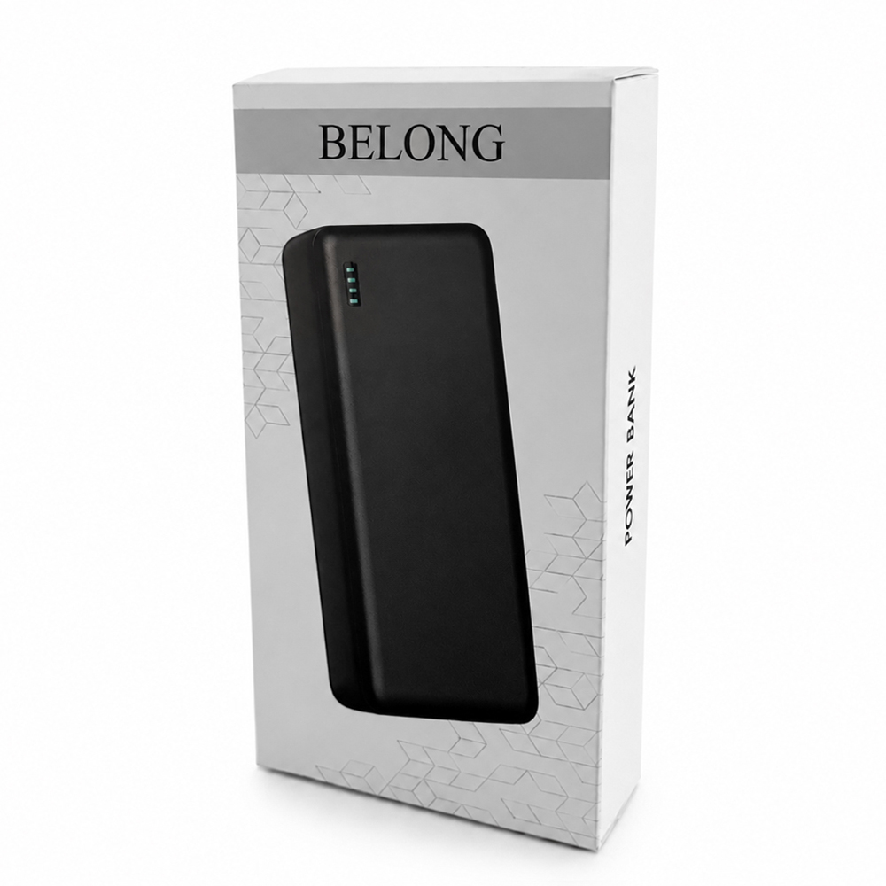 Внешний аккумулятор Belong, 20000 Mah, черный