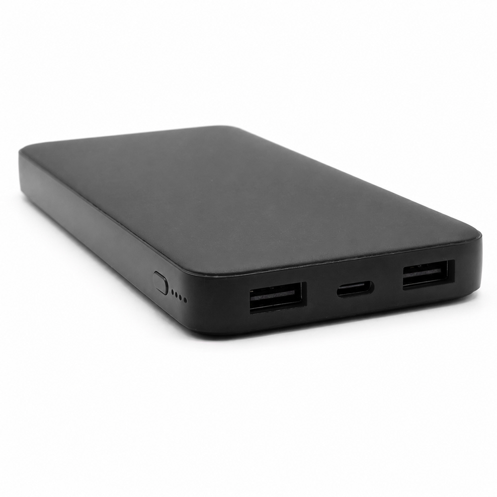 Внешний аккумулятор Polus, 10000 Mah, софт-тач покрытие, черный