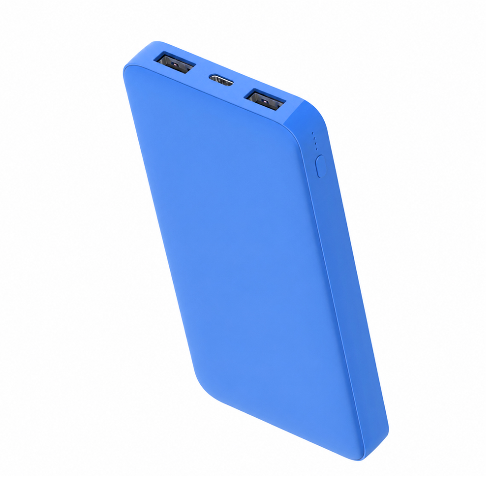 Внешний аккумулятор Polus, 10000 Mah, софт-тач покрытие, светло синий