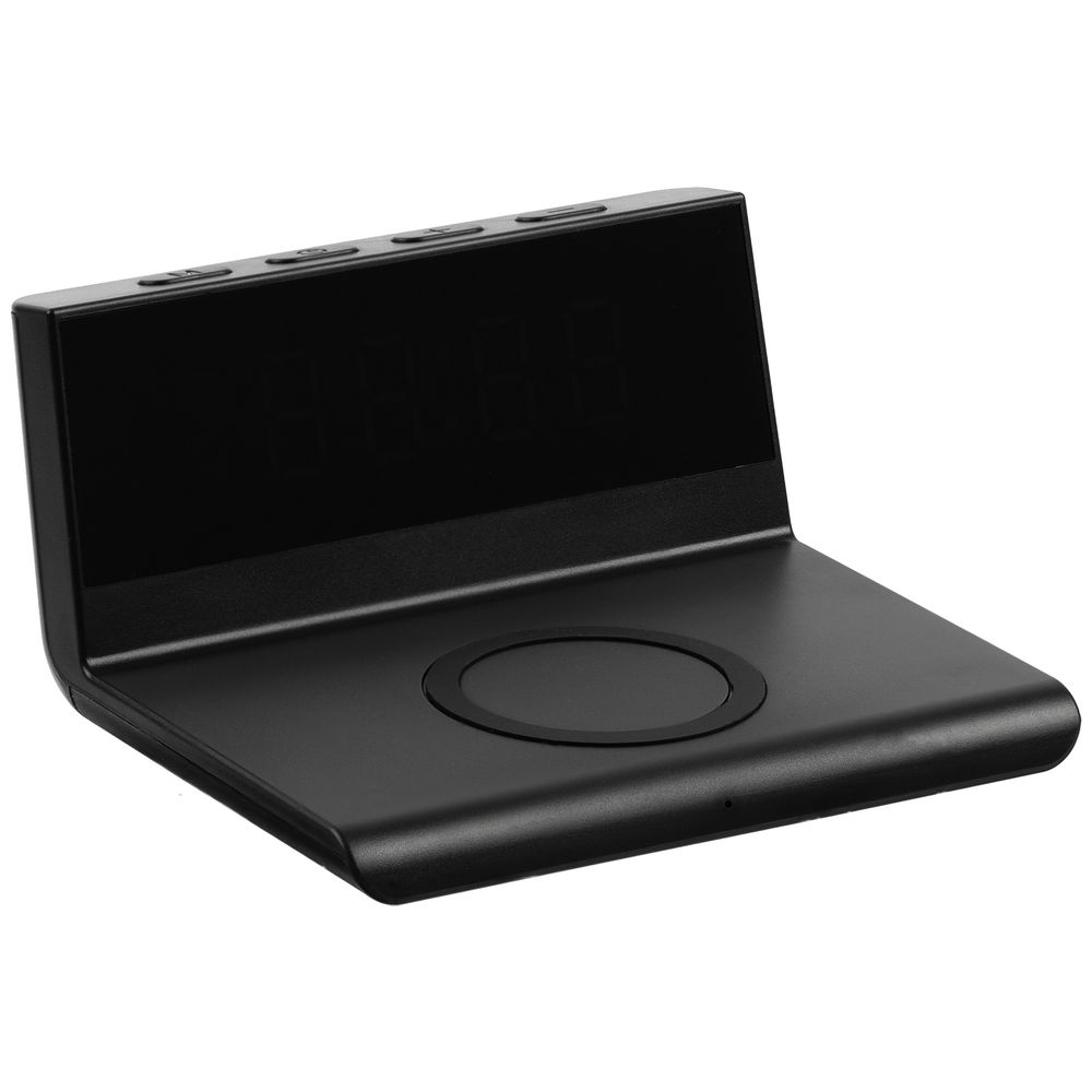 Станция беспроводной зарядки с часами Electron, ver.2, черная