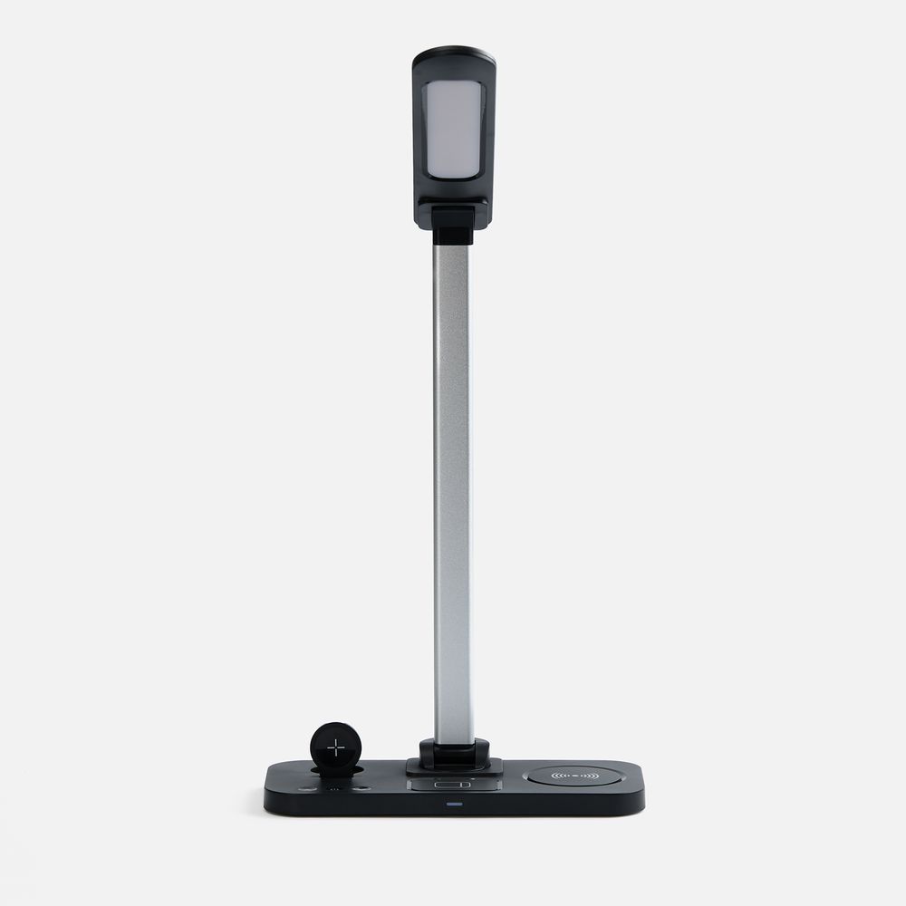 Настольная лампа с беспроводной зарядкой Power Light, черная