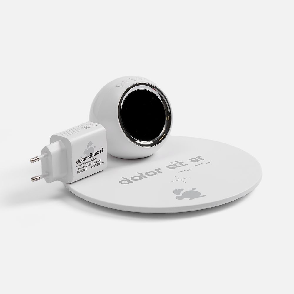 Станция беспроводной зарядки с часами и подсветкой GlobeBee, белая