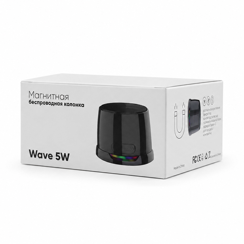 Магнитная беспроводная Bluetooth колонка-подставка Wave 5W, черная