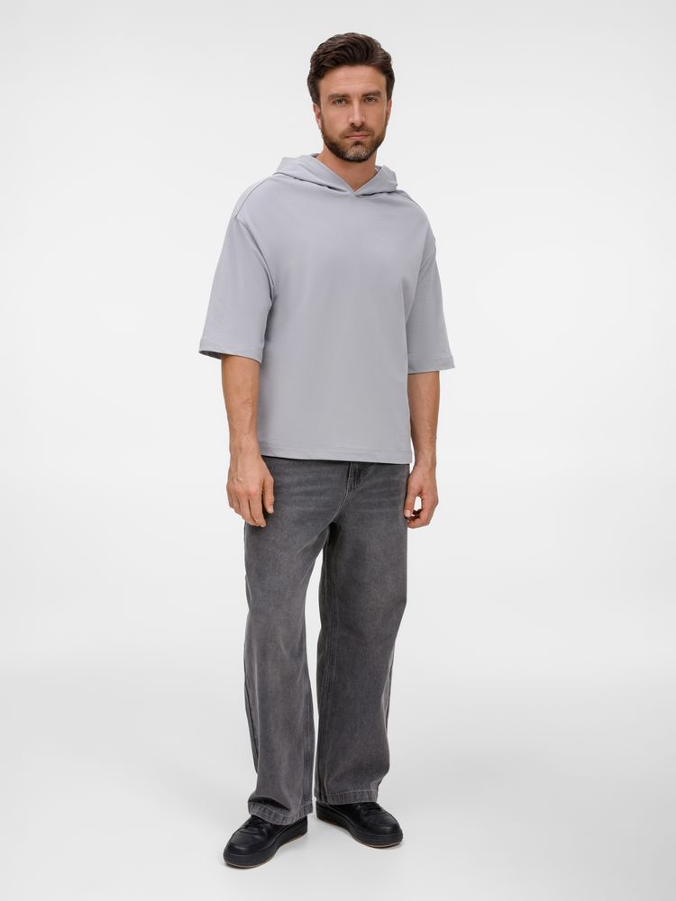 Футболка оверсайз унисекс с капюшоном Neofit, светло-серая