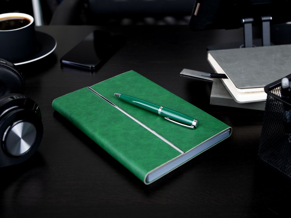 Ручка шариковая Letra Chrome, глянцевая, темно-синяя