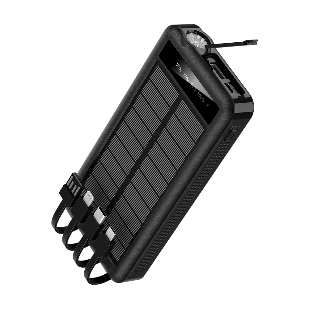 Внешний аккумулятор Xyron с солнечной панелью, 10000 mAh, черный