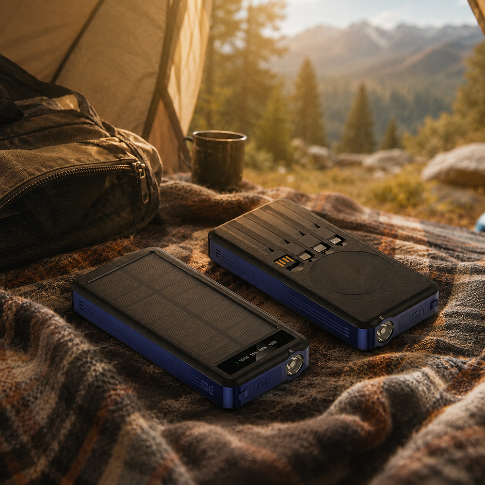 Внешний аккумулятор Xyron с солнечной панелью, 10000 mAh, синий