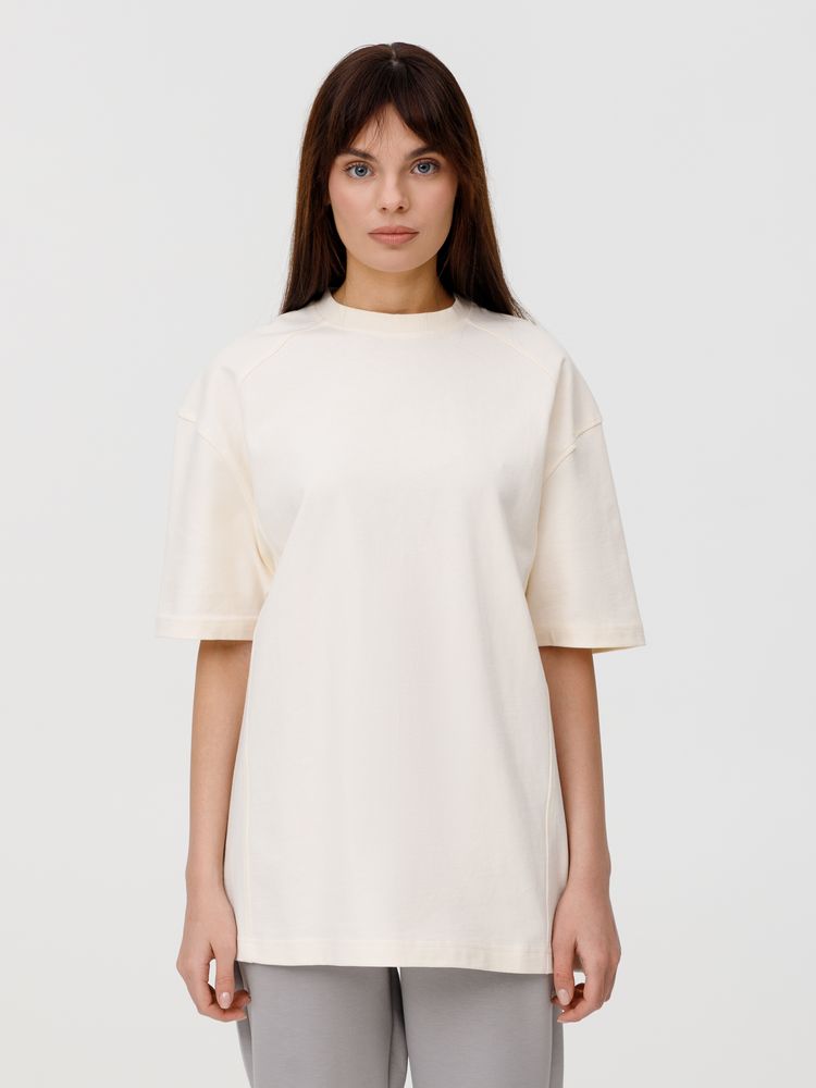 Футболка оверсайз унисекс Sideline, молочно-белая