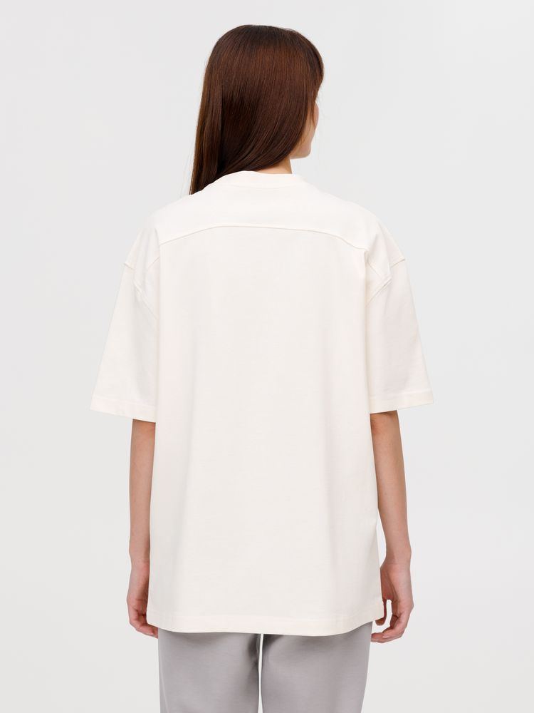 Футболка оверсайз унисекс Sideline, молочно-белая