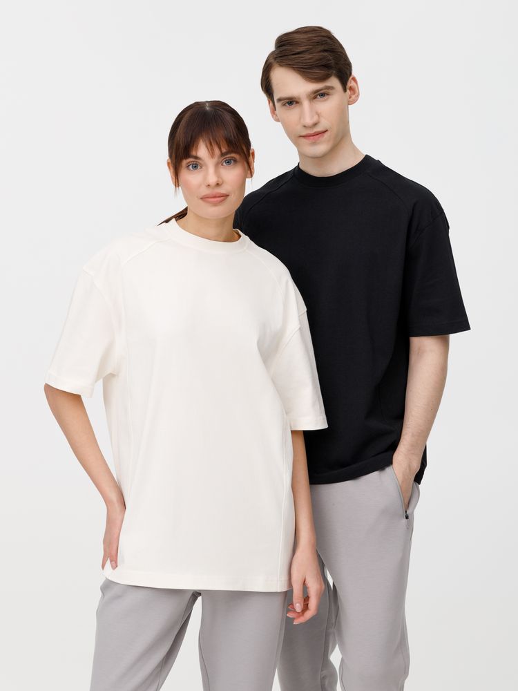 Футболка оверсайз унисекс Sideline, молочно-белая