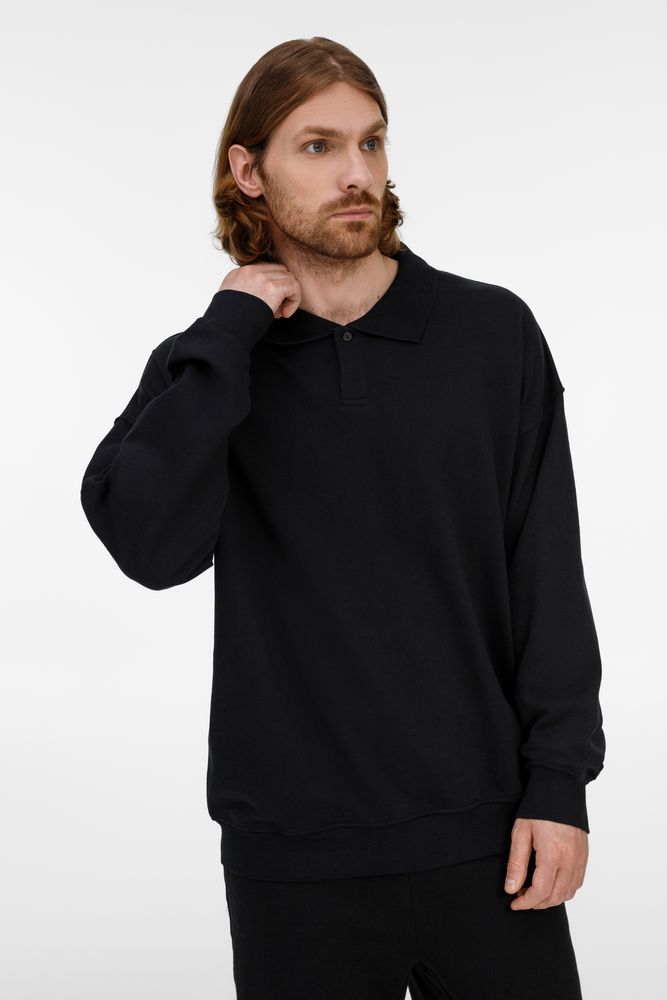 Свитшот оверсайз унисекс S6, черный