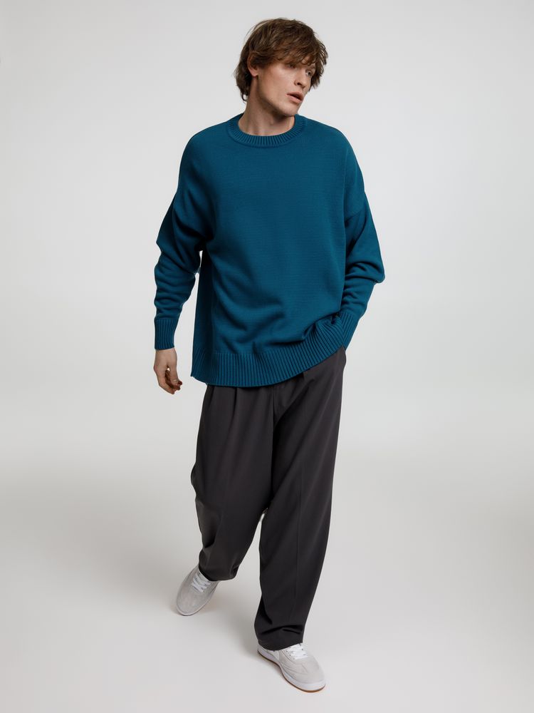 Джемпер оверсайз унисекс Stated в сумке, синий (морская волна)