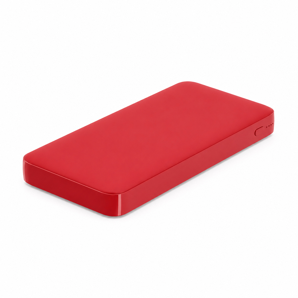 Внешний аккумулятор Polus, 10000 Mah, софт-тач покрытие, красный