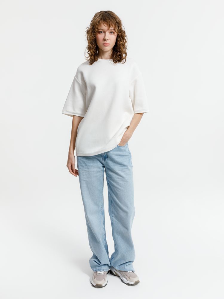 Джемпер с коротким рукавом Siluetti Volumica, молочно-белый