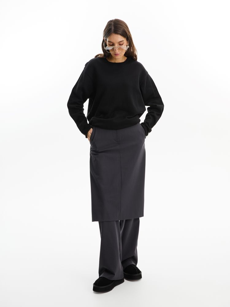 Лонгслив унисекс Siluetti Fuori, черный