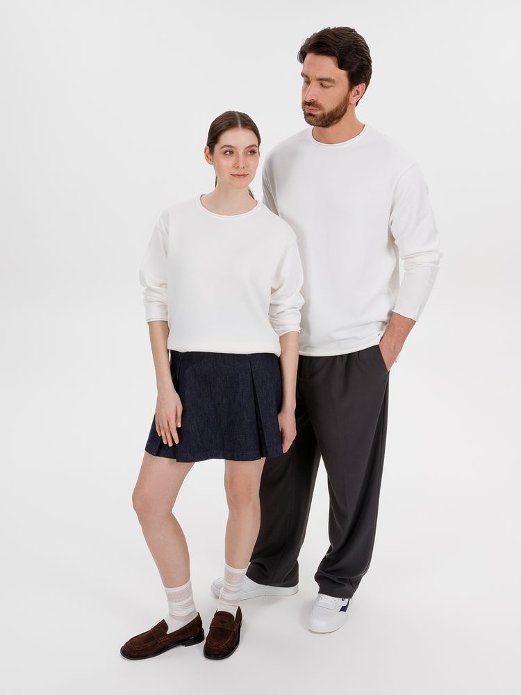 Лонгслив унисекс Siluetti Fuori, молочно-белый