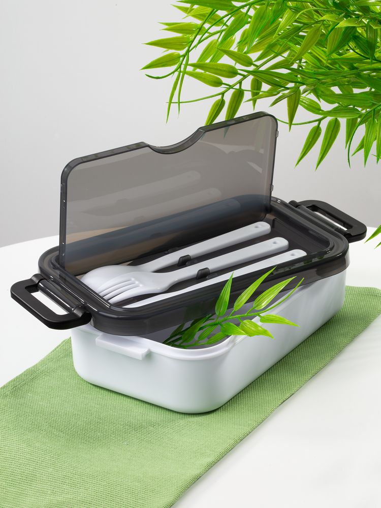 Ланчбокс Pranzo, белый с черным