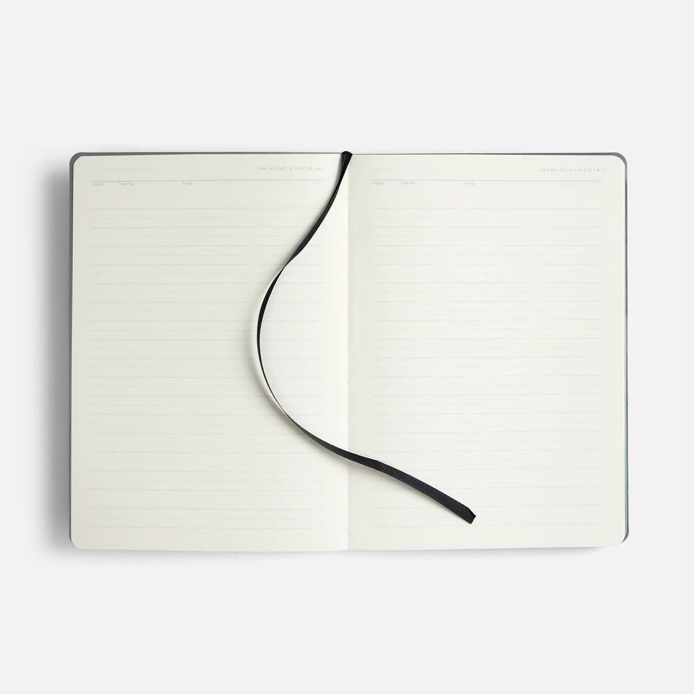 Ежедневник Doppio, недатированный, черный с серым