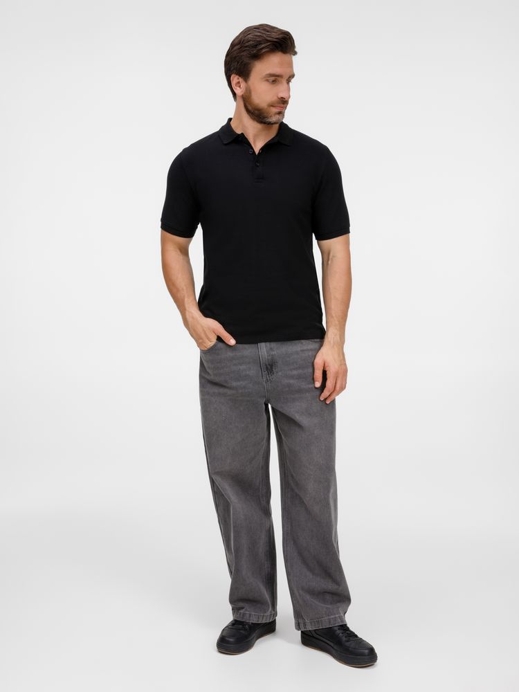 Рубашка поло унисекс Upswing, черная