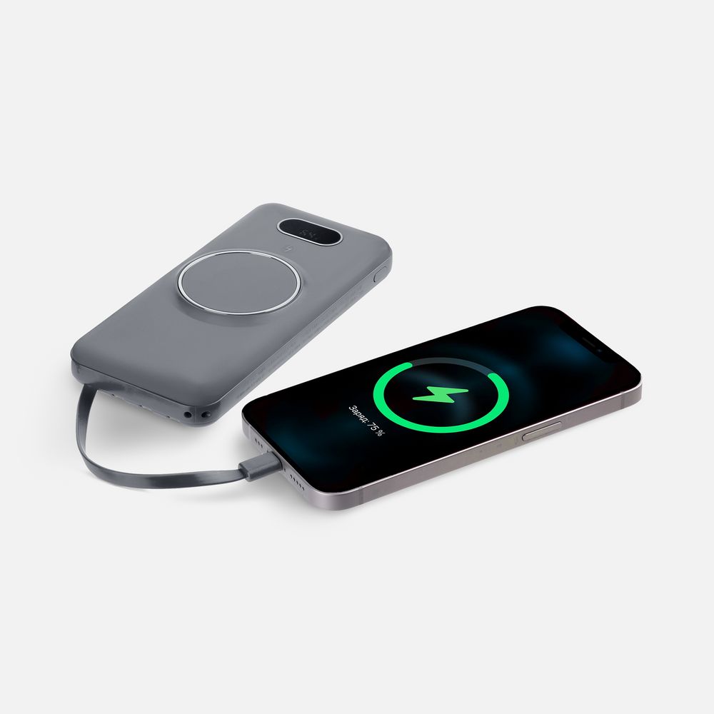 Аккумулятор Omni Qi 10000 мАч, ver.2, серый