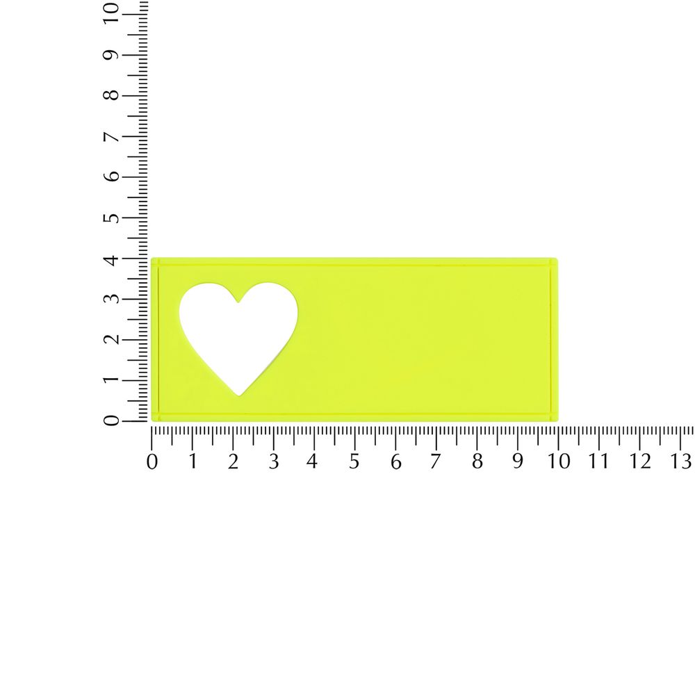 Лейбл из ПВХ с вырубкой «Сердце», желтый неон