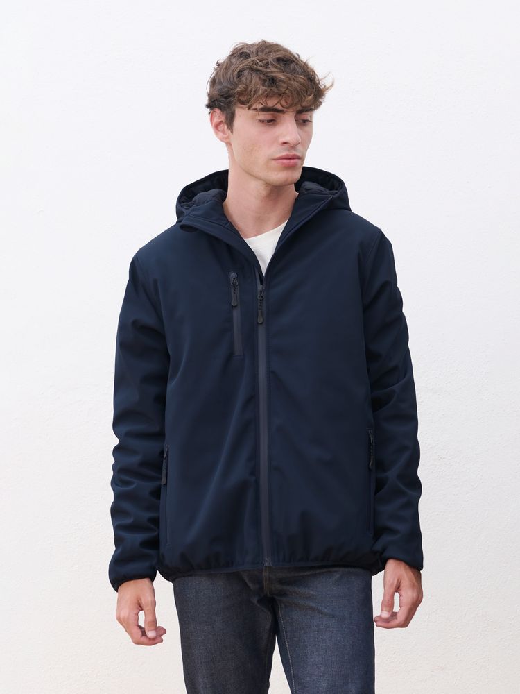 Куртка софтшелл с капюшоном мужская Falcon Men, синяя