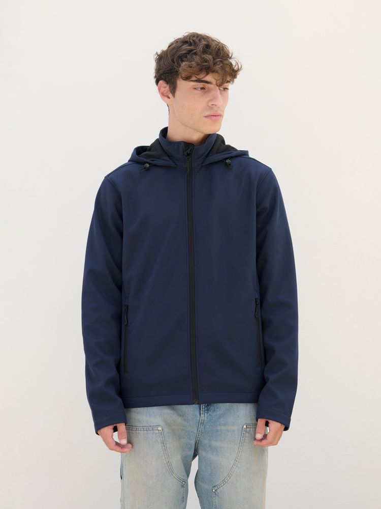 Куртка софтшелл с капюшоном мужская Race Men, черная