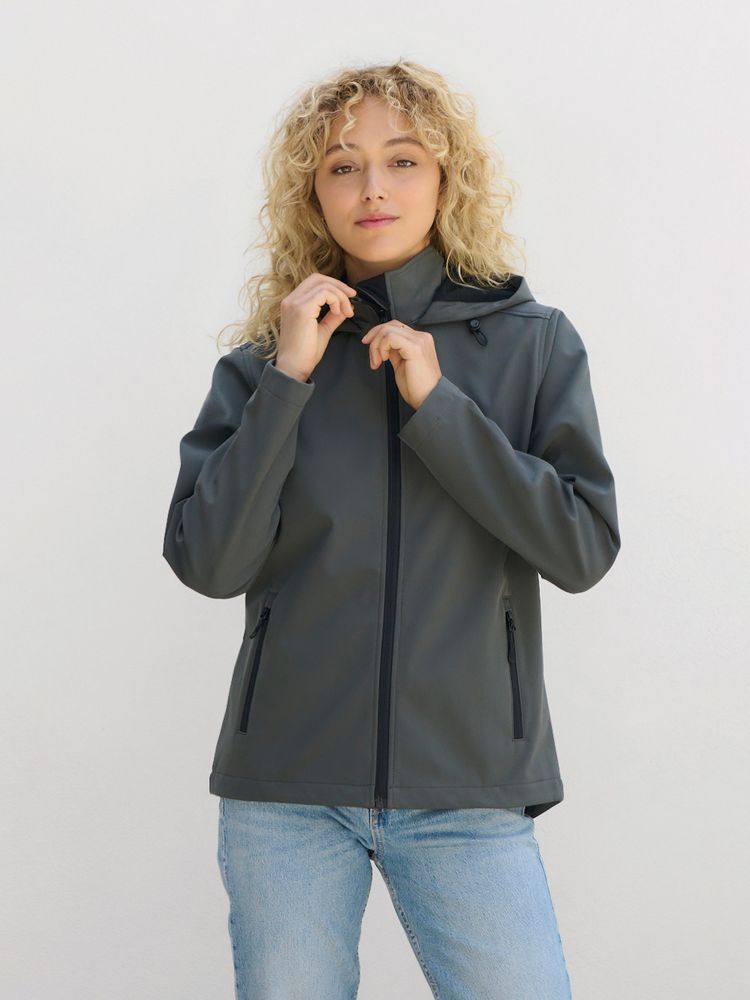 Куртка софтшелл с капюшоном женская Race Women, ярко-синяя (royal)