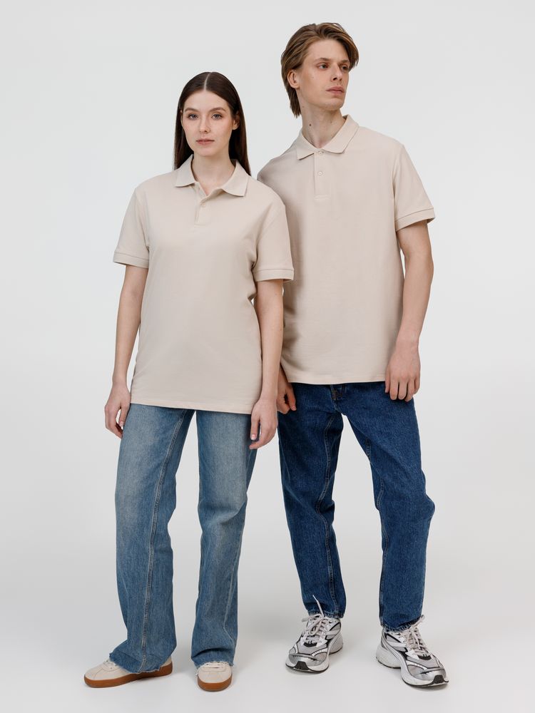 Рубашка поло унисекс Pacific, бежевая (льняная)