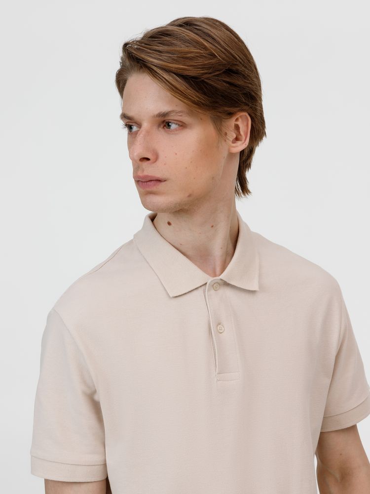 Рубашка поло унисекс Pacific, бежевая (льняная)