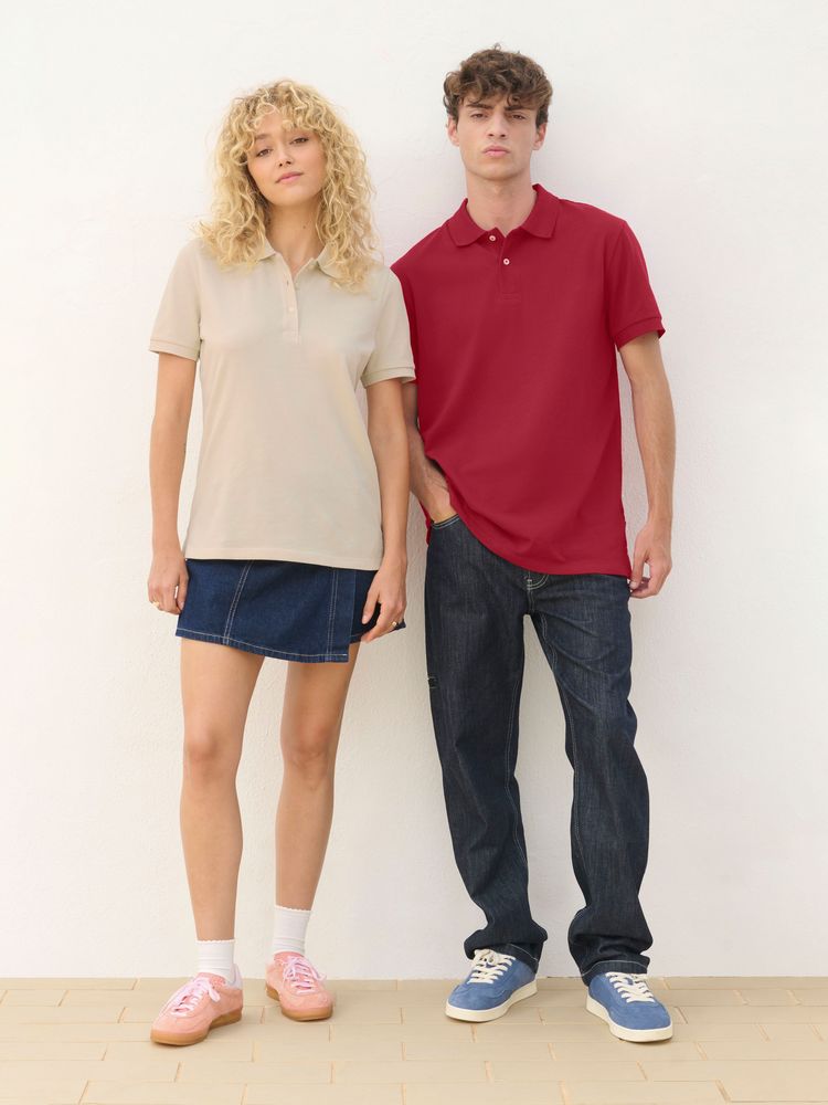 Рубашка поло унисекс Pacific, светло-розовая