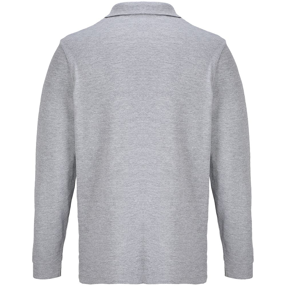 Рубашка поло унисекс с длинным рукавом Pacific LSL, серый меланж