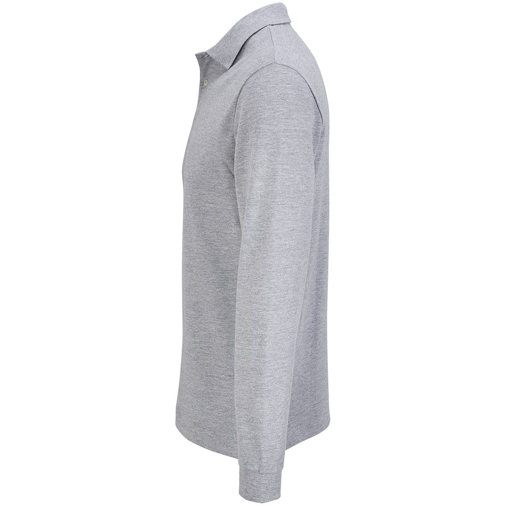 Рубашка поло унисекс с длинным рукавом Pacific LSL, серый меланж