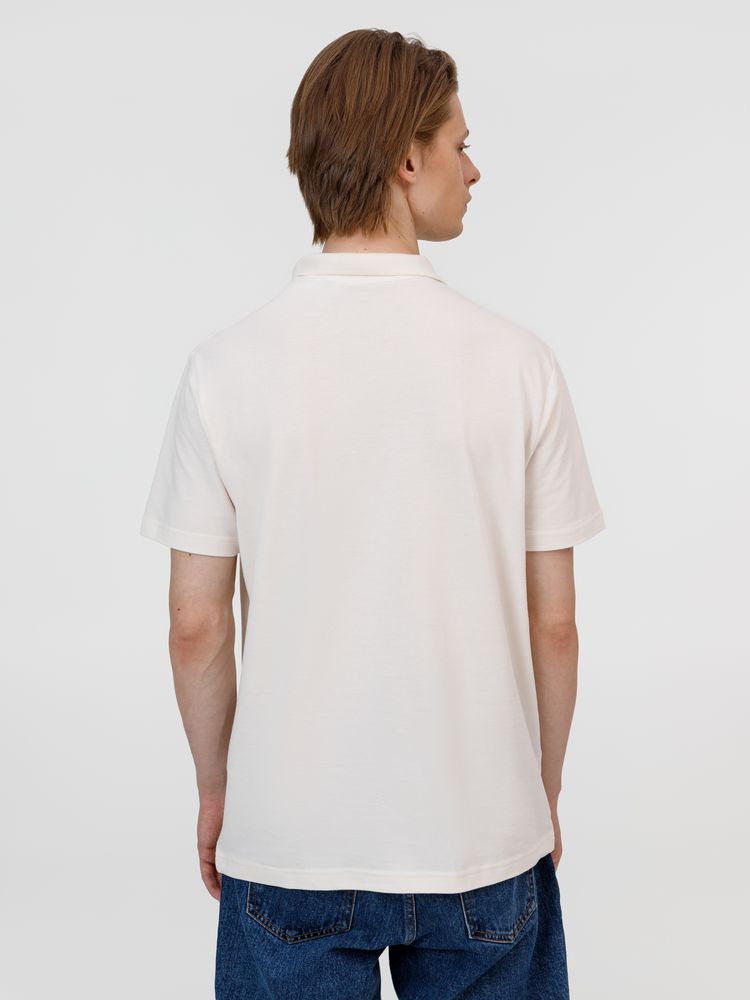 Рубашка поло унисекс Pulse, молочно-белая