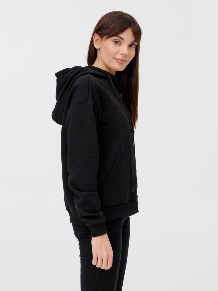 Толстовка унисекс оверсайз на молнии Zippy Terry, черная