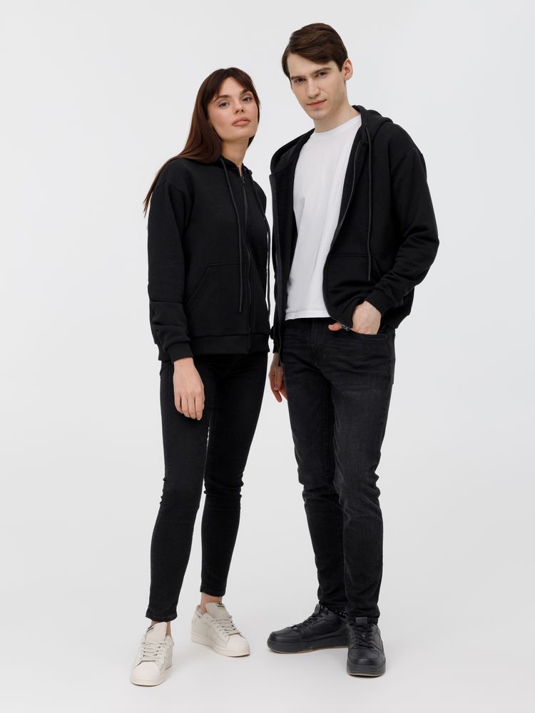 Толстовка унисекс оверсайз на молнии Zippy Terry, черная