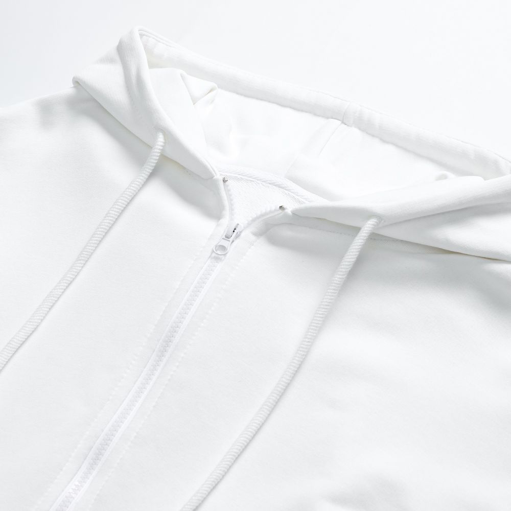 Толстовка унисекс оверсайз на молнии Zippy Terry, белая