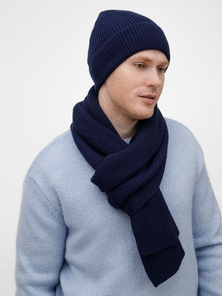 Шарф Nobilis Mono, темно-синий