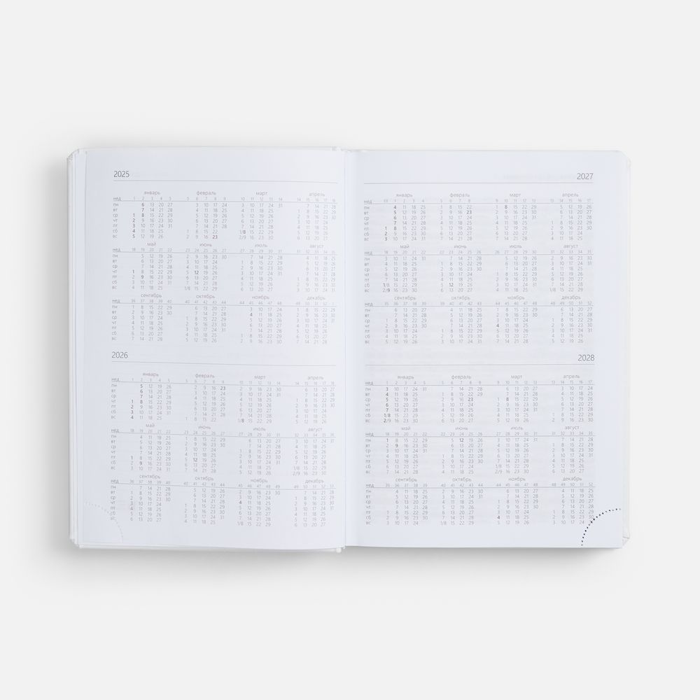 Ежедневник Nebraska, недатированный, белый