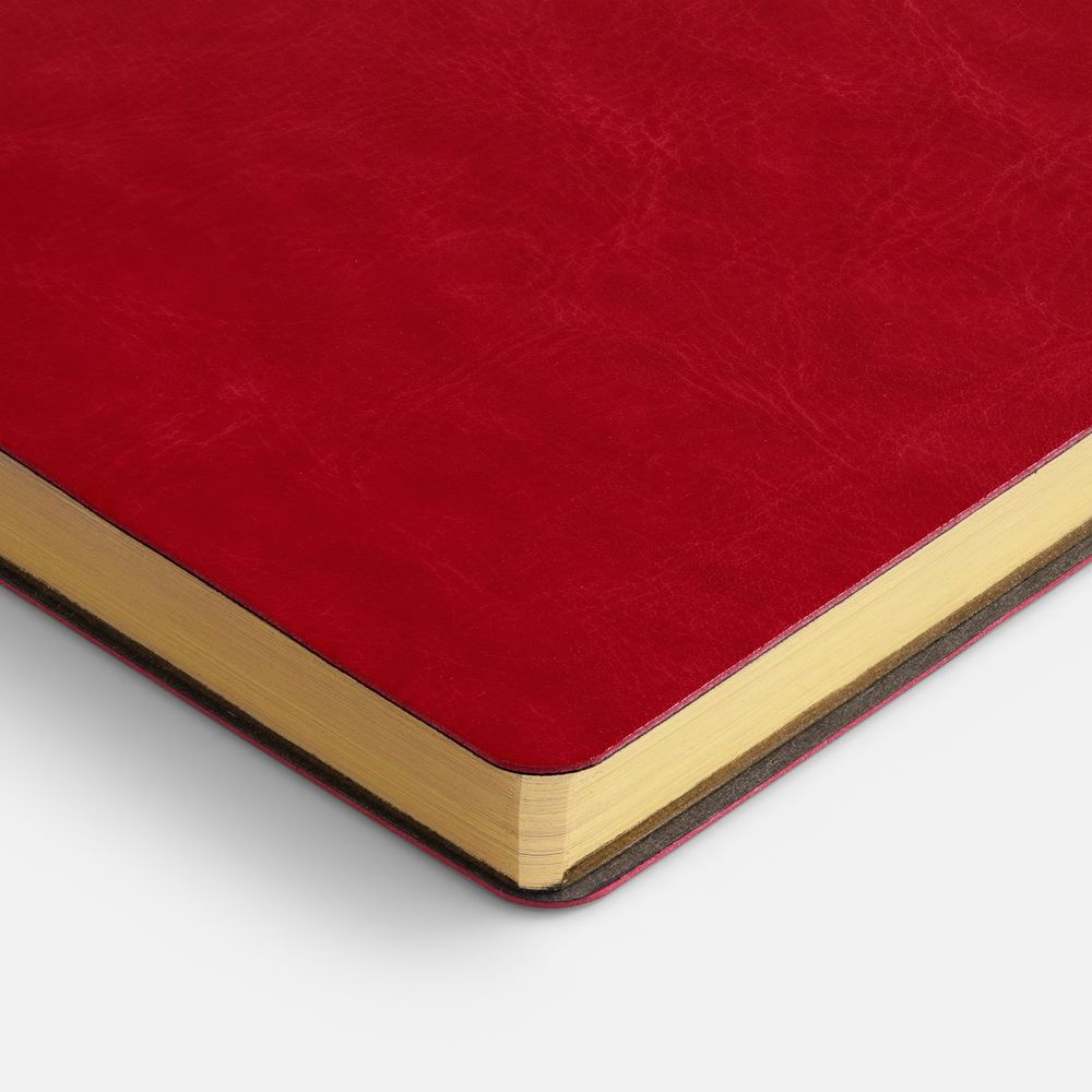 Ежедневник Nebraska Flex, недатированный, красный с золотистым